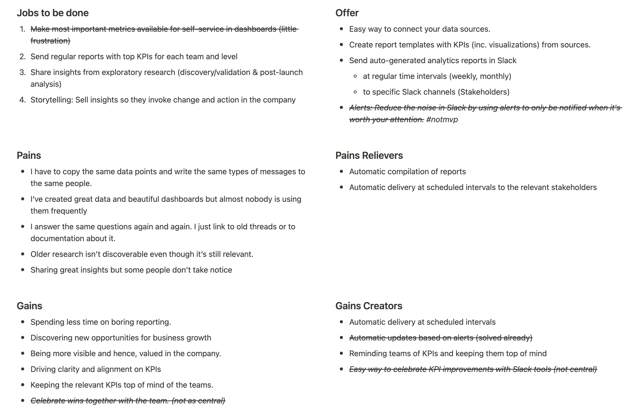 Value Proposition Canvas